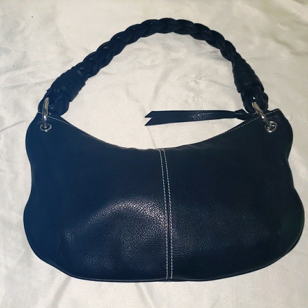 Ralph Lauren black with white stitching small bag